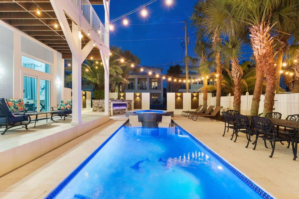 A Tropical Pool That Comes Alive At Night