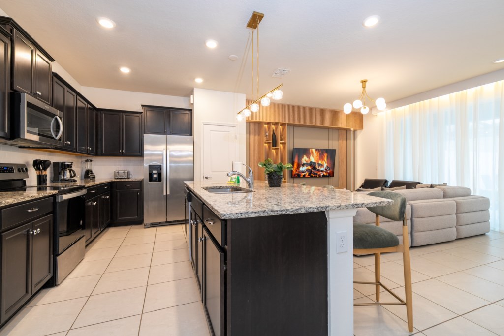 Open floor concept living & dining