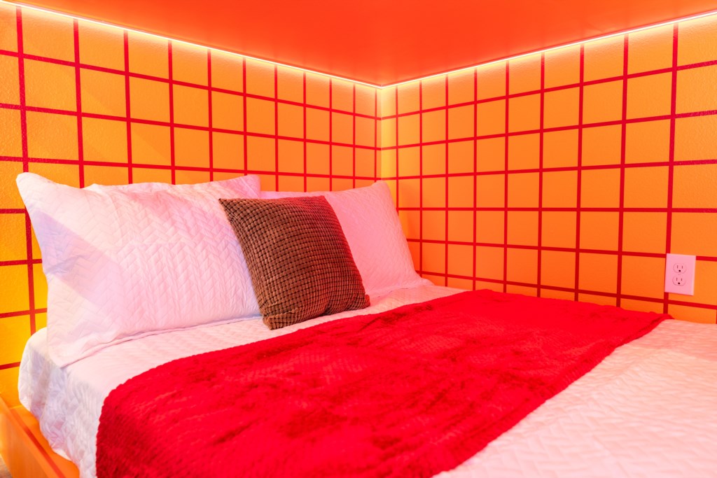 Toy Story Themed bedroom w/ 2 full beds and TV (hidden passage to the other themed bedroom).