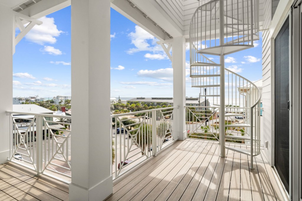 Spiral Staircase To Rooftop Balcony