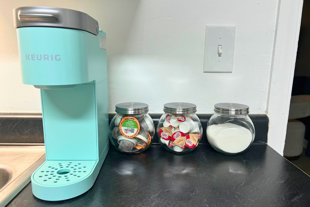 Cozy Mitten Coffee Station with coffee pods