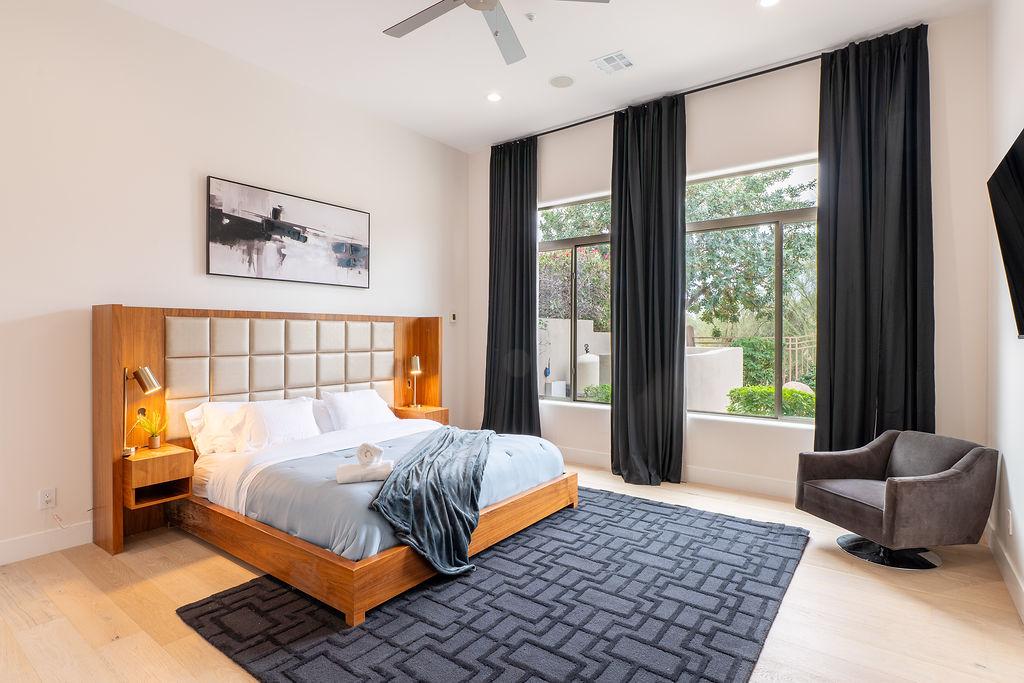 Bedroom 1 is king with walk in spa bathroom and jet tub with twin rolling trundle bed