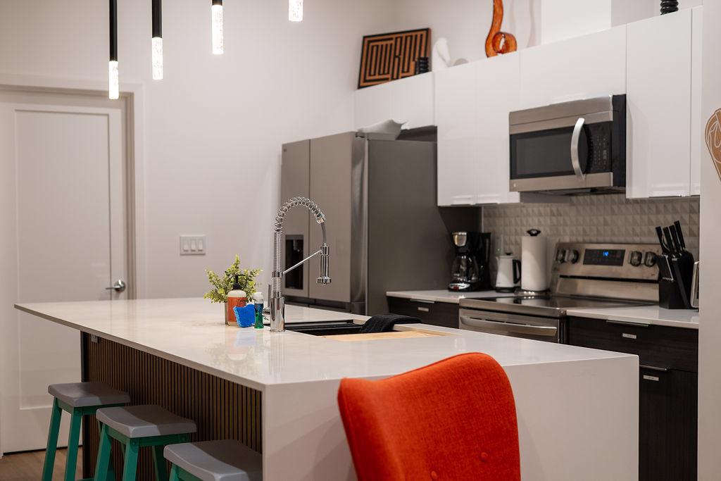 Fully stocked kitchen with new appliances