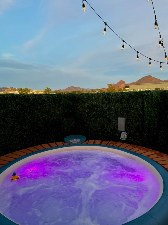 Private hot tub is complimentary during stay