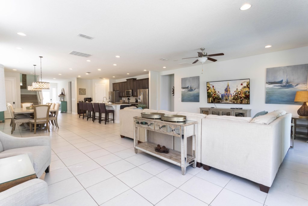 Open Floor Concept - Living Room, Dining & Kitchen