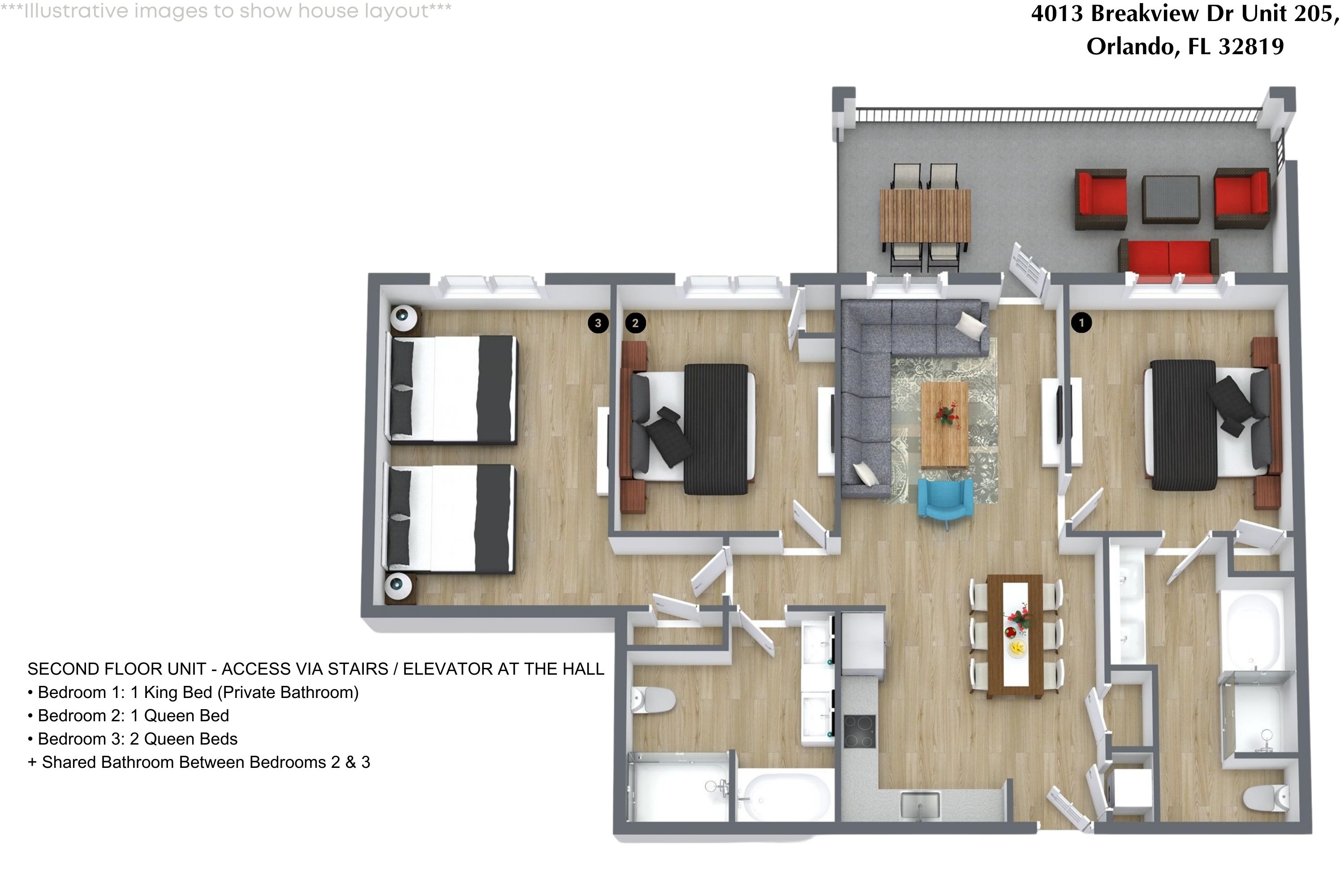 3 bedroom vacation apartment at Vista Cay - Image 33