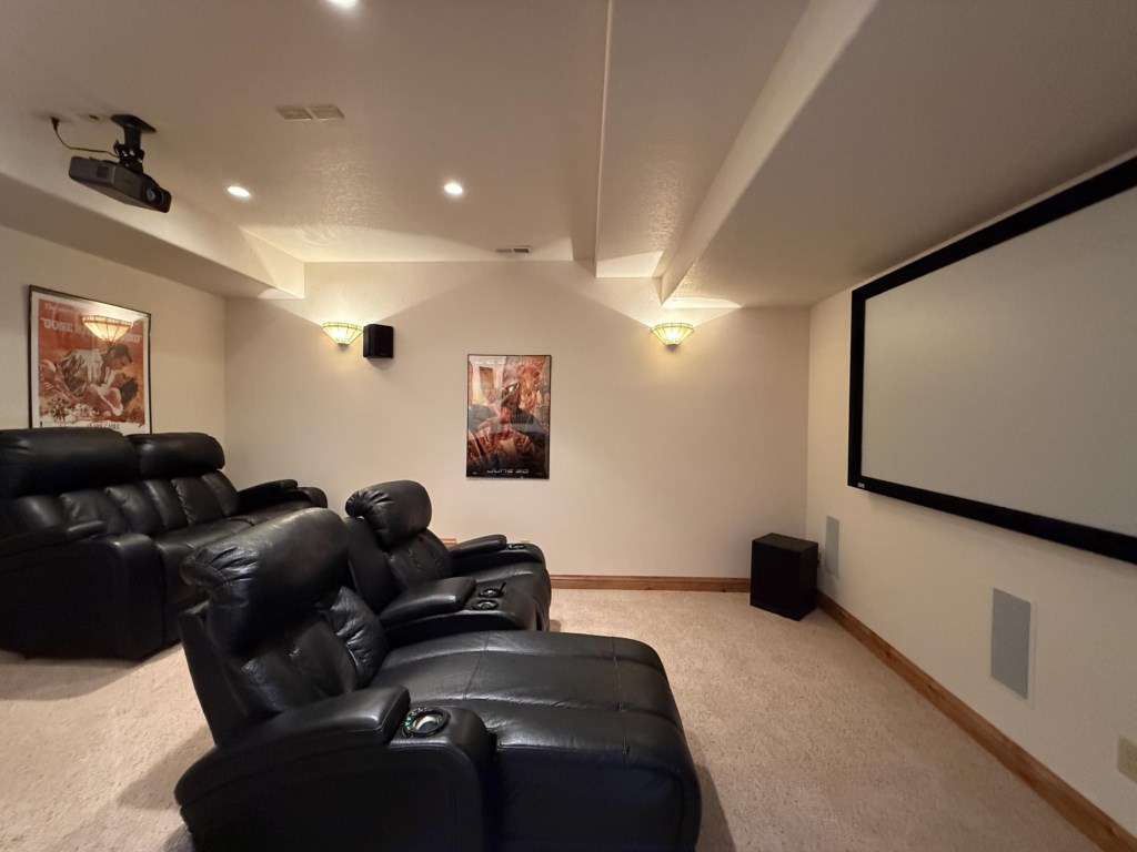 Movie room with streaming ready projector. You bring the login, we provide the theater!
