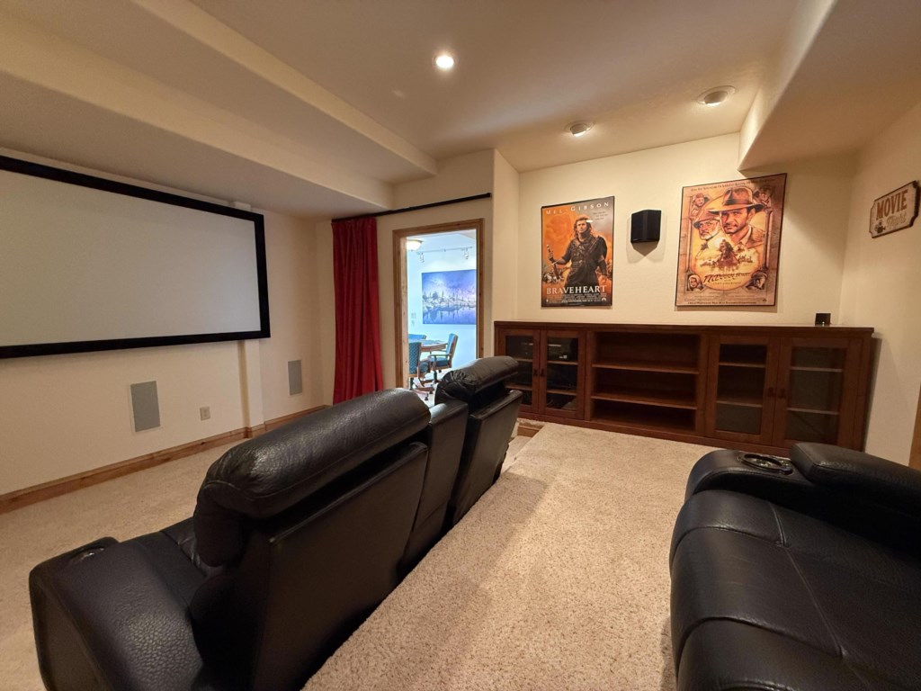 Movie room with streaming ready projector. You bring the login, we provide the theater!