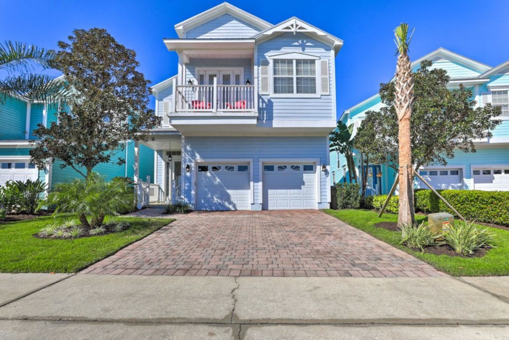 External, offstreet parking and upper balcony