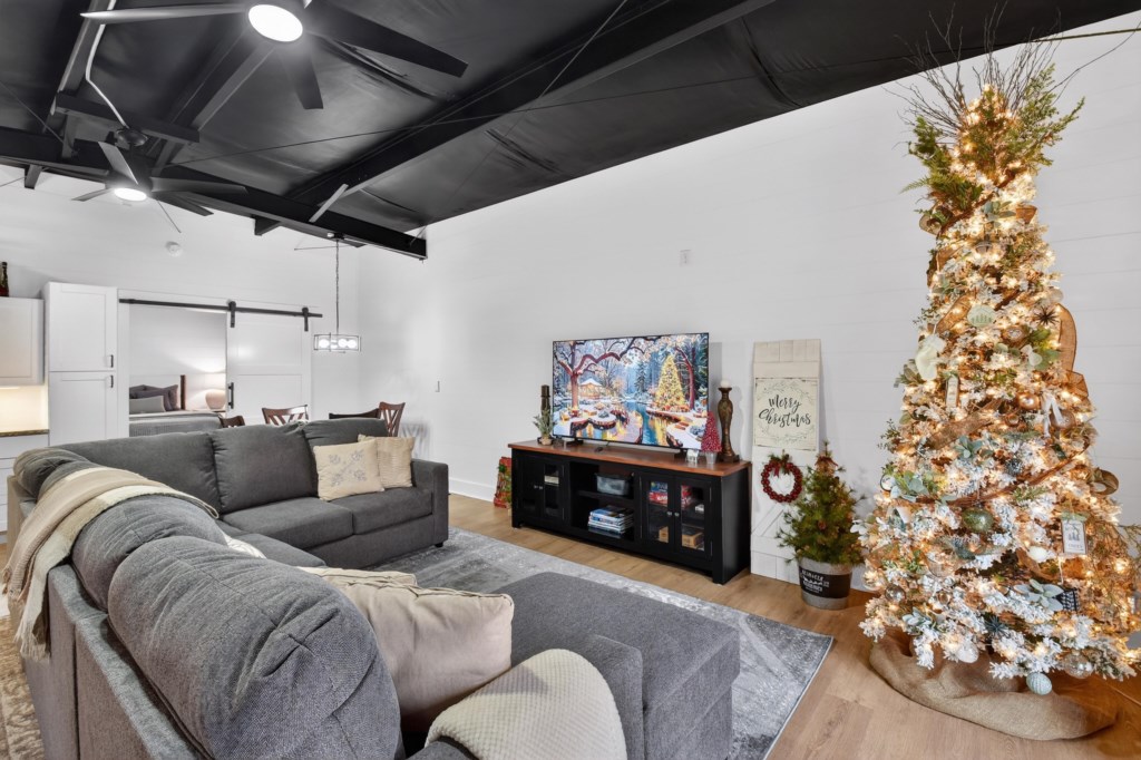 Wind down in the cozy living room