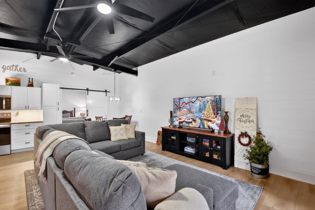 Wind down in the cozy living room