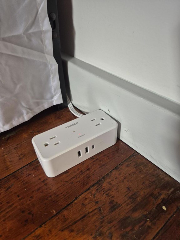 Plenty of places to charge electronics next to each bed.