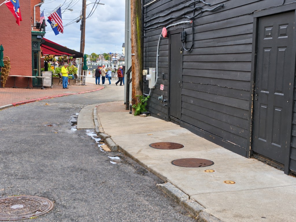 A look down the street toward the waterfront just steps from the front door.