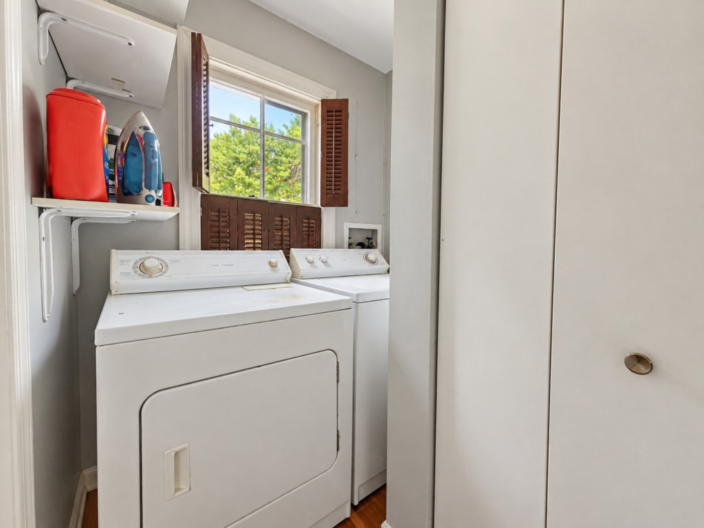 Washer and dryer for convenient laundry during your stay.