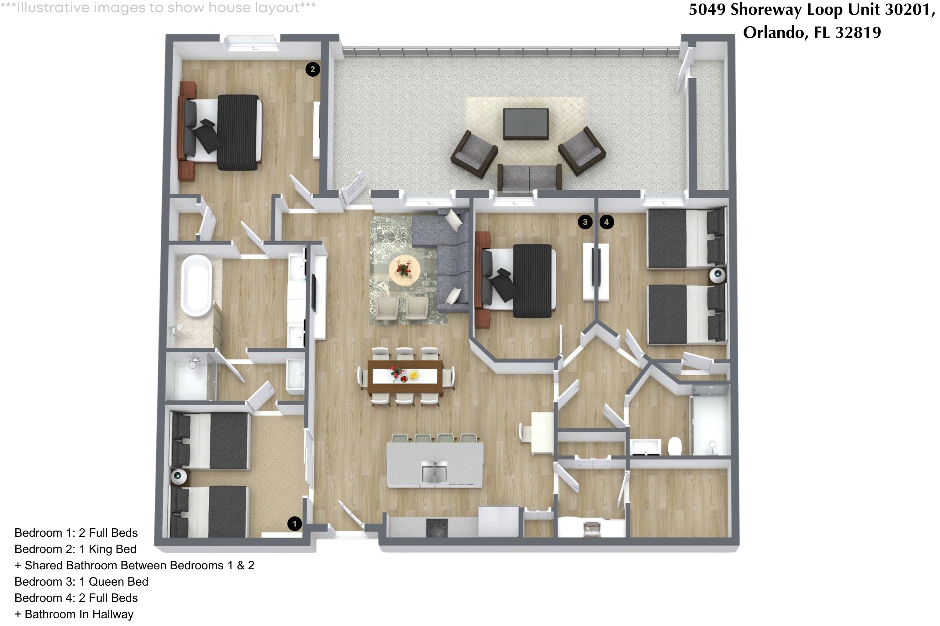 4 bedroom vacation apartment at Vista Cay - Image 32