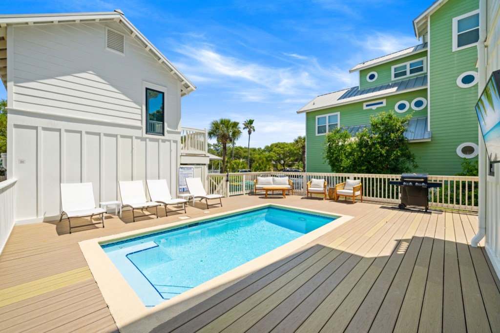 Pool Deck Between Main House and Carriage House