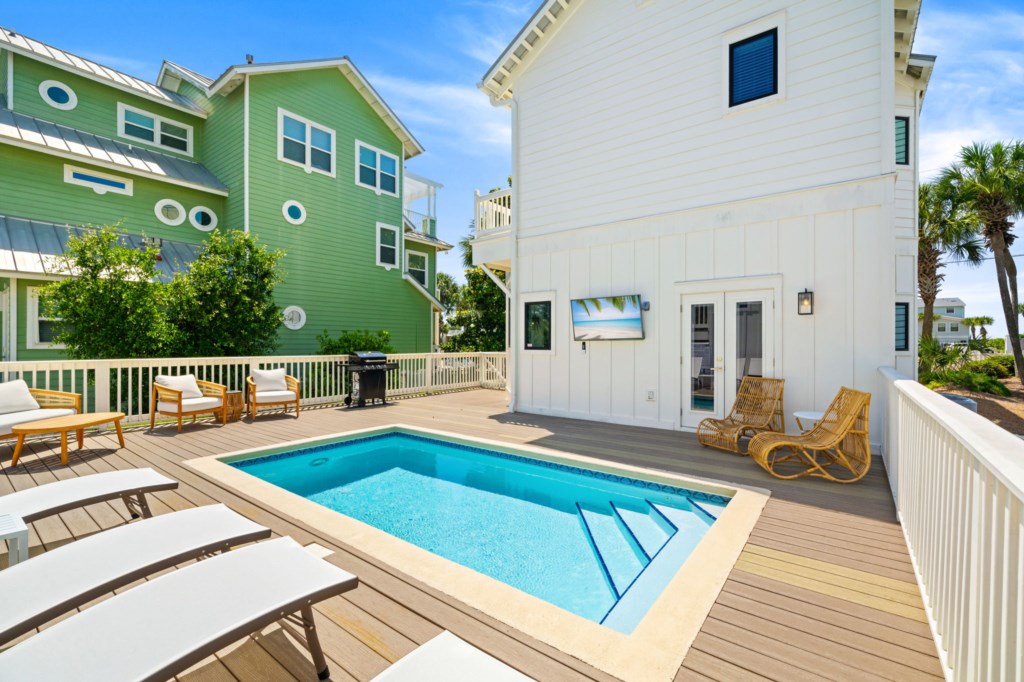 Pool and Patio Between The Main House and Carriage House