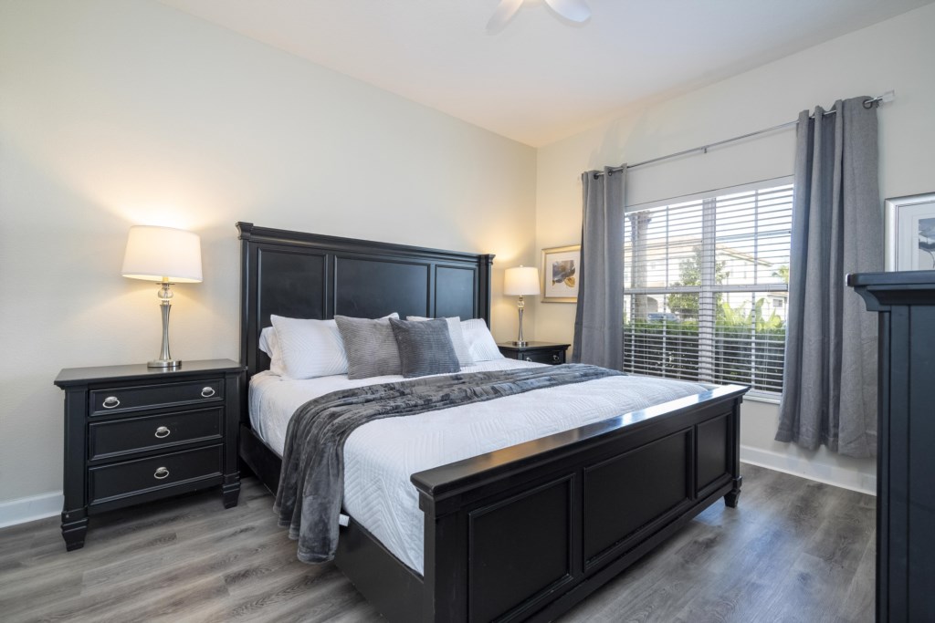 King bedroom 1st floor w/ flat screen TV