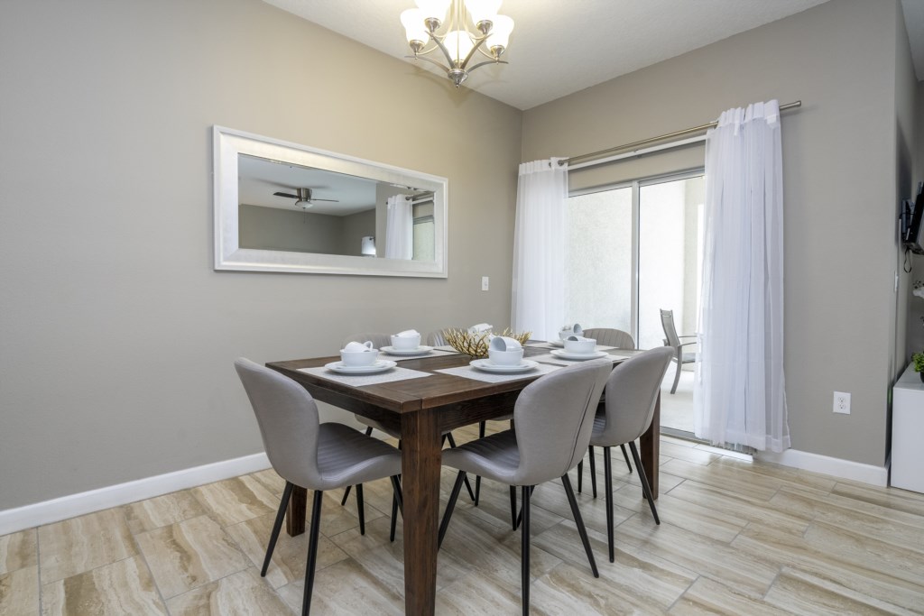 Open floor dining and living