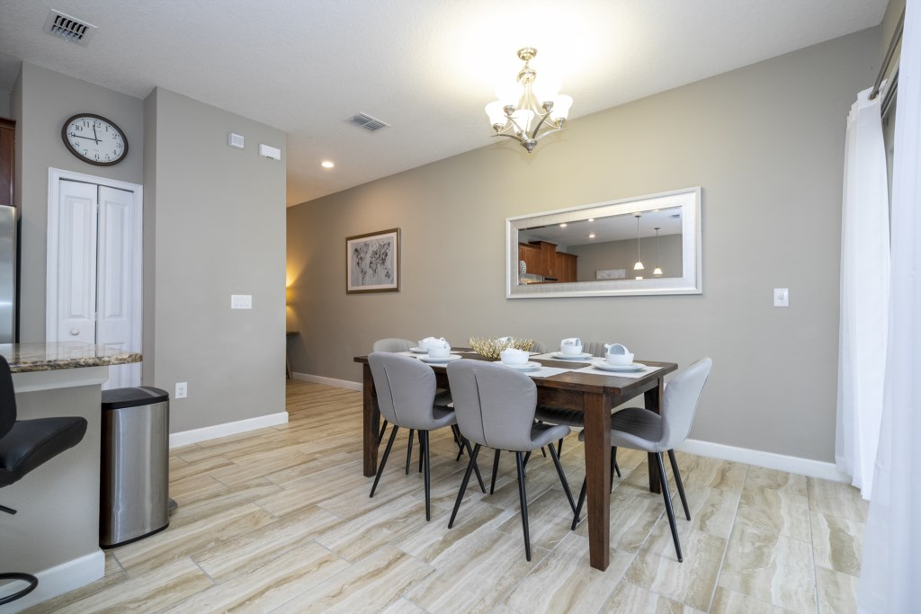 Open floor dining and living