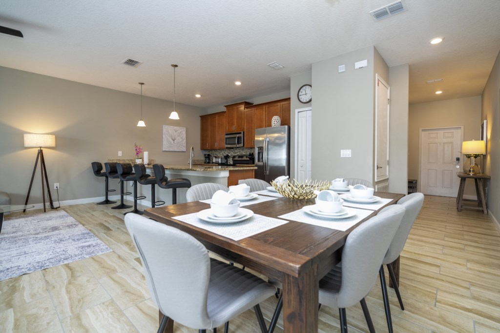 Open floor dining and living