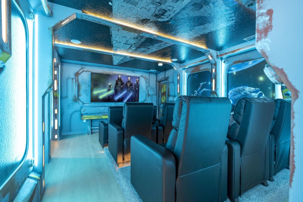 Home theater with seating for 9 people