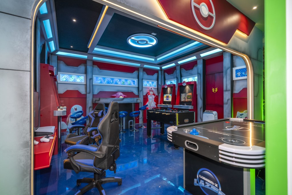 Garage converted to a game room