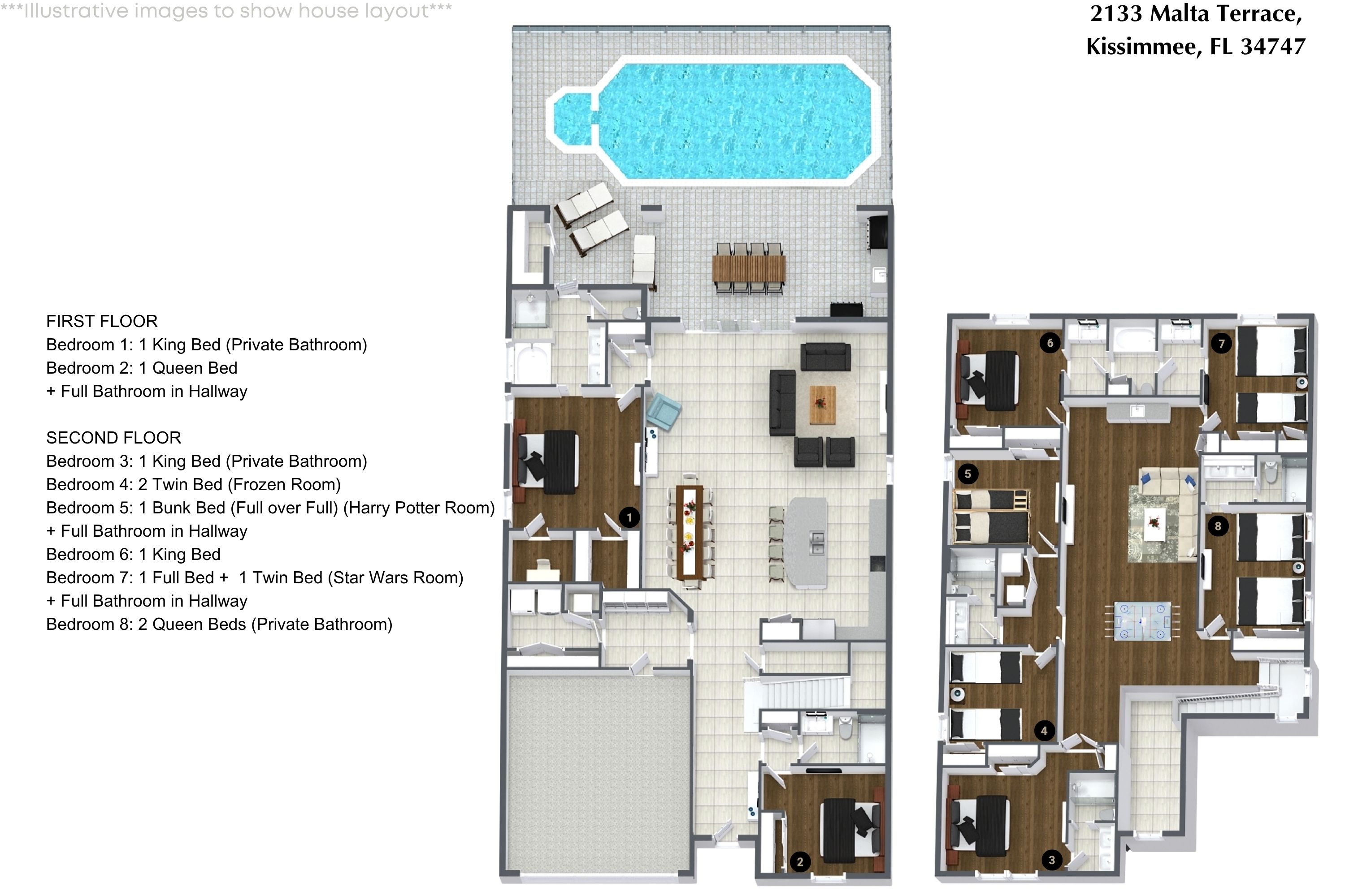 8 bedroom vacation house at Windsor at Westside - Image 45