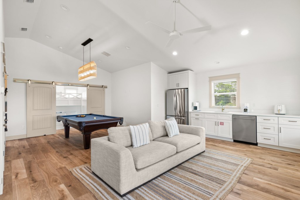 Living Area With Billiards and Kitchenette On 3rd Floor
