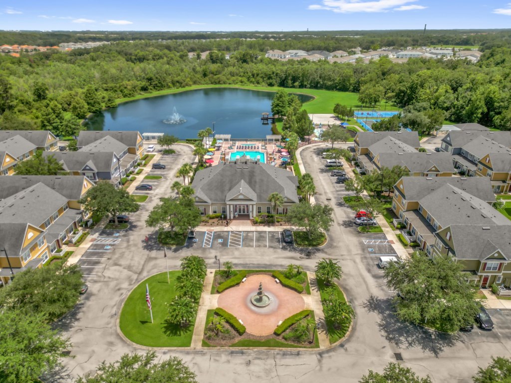 Overview of the resort community entrance.