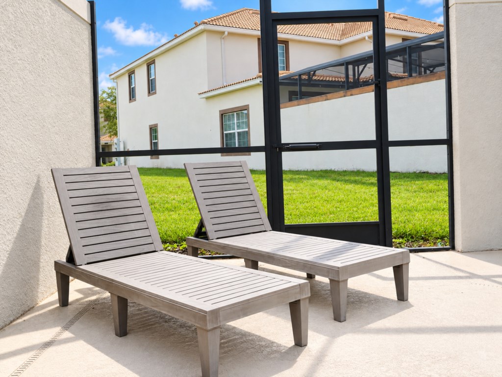Pool area lounge chairs