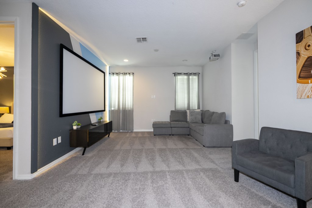 Loft area with projector