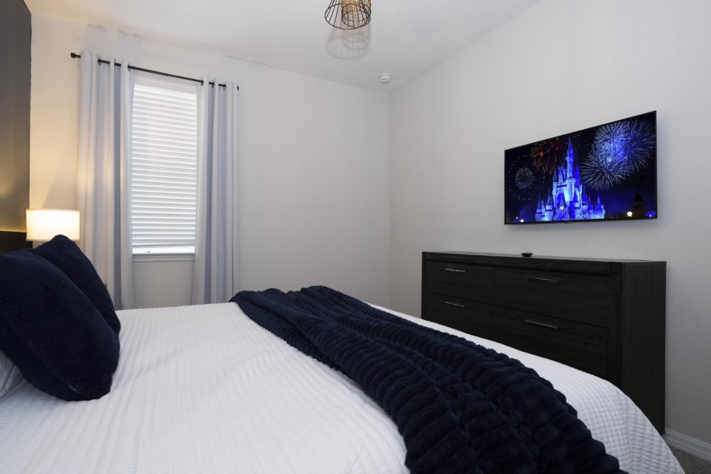 King bedroom w/ TV