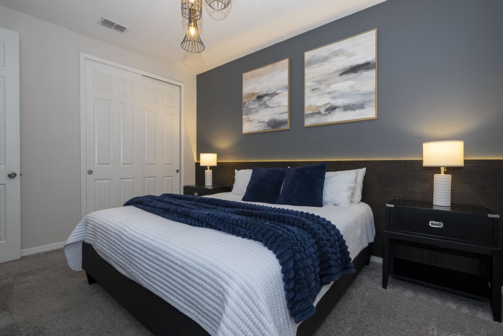 King bedroom w/ TV