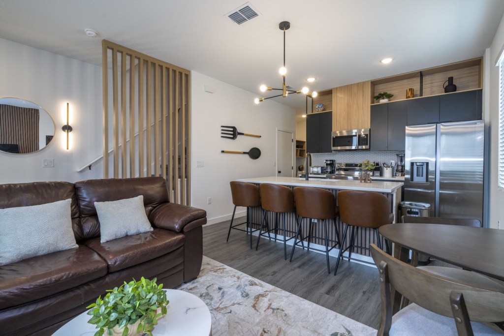 Open floor concept Kitchen and living