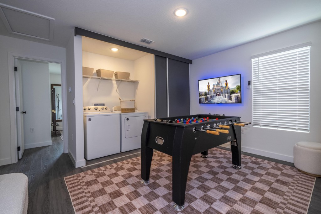 Loft area w/ foosball table