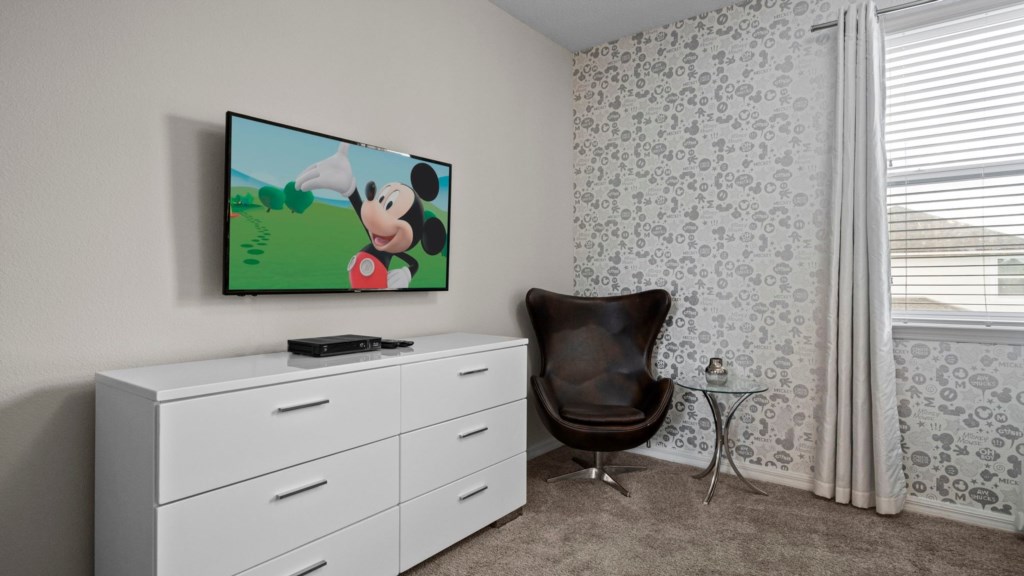 Mickey themed bedroom with full + twin