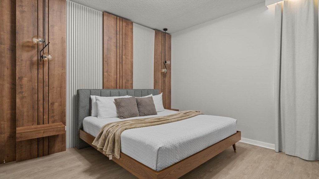 King bedroom w/ TV