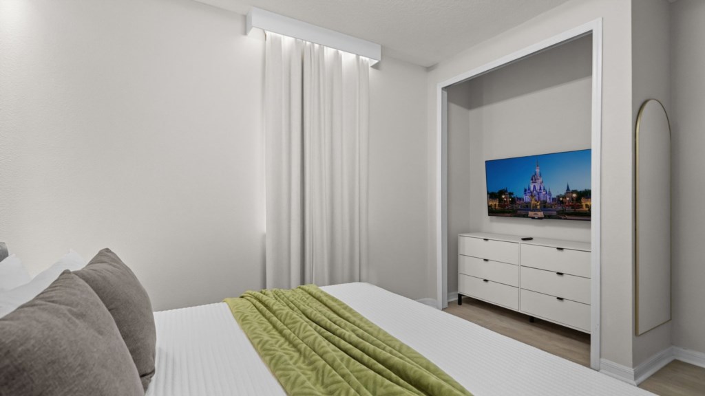 King bedroom w/ TV