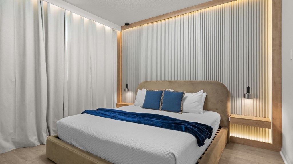 King bedroom w/ TV