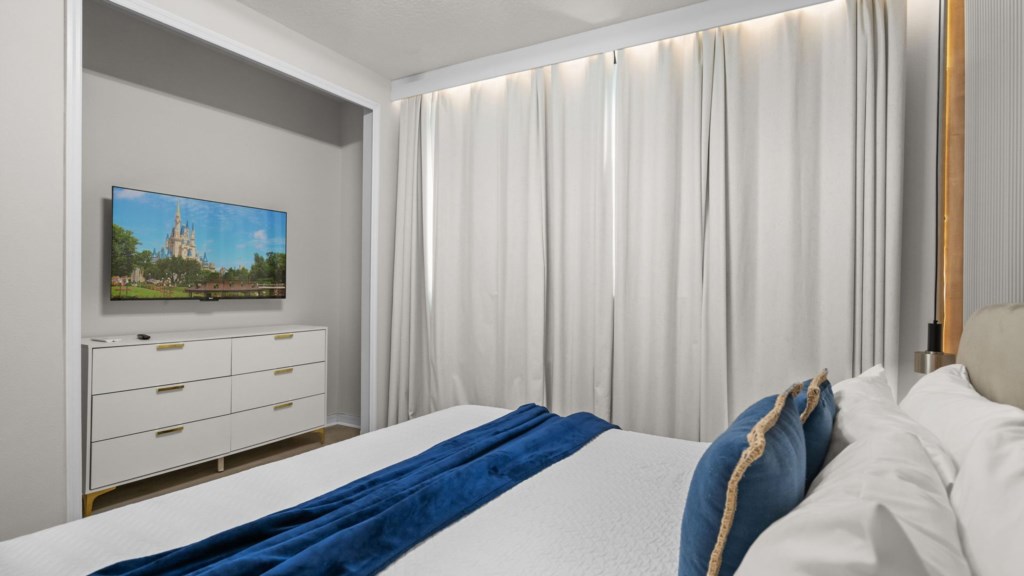King bedroom w/ TV