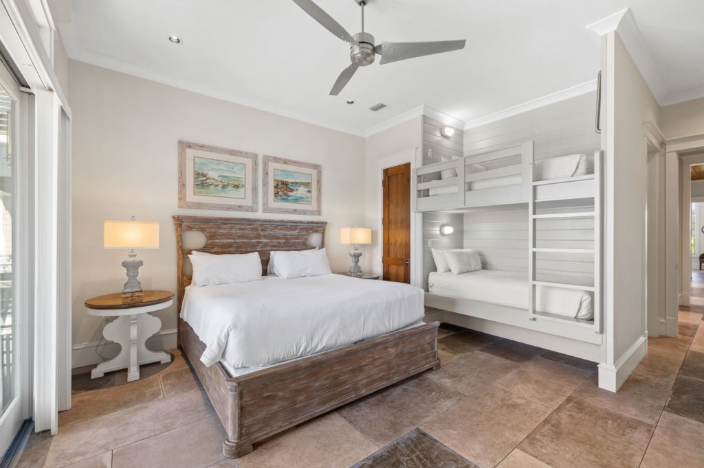 King Bedroom With Twin-Over-Twin Bunk Bed On 2nd Floor
