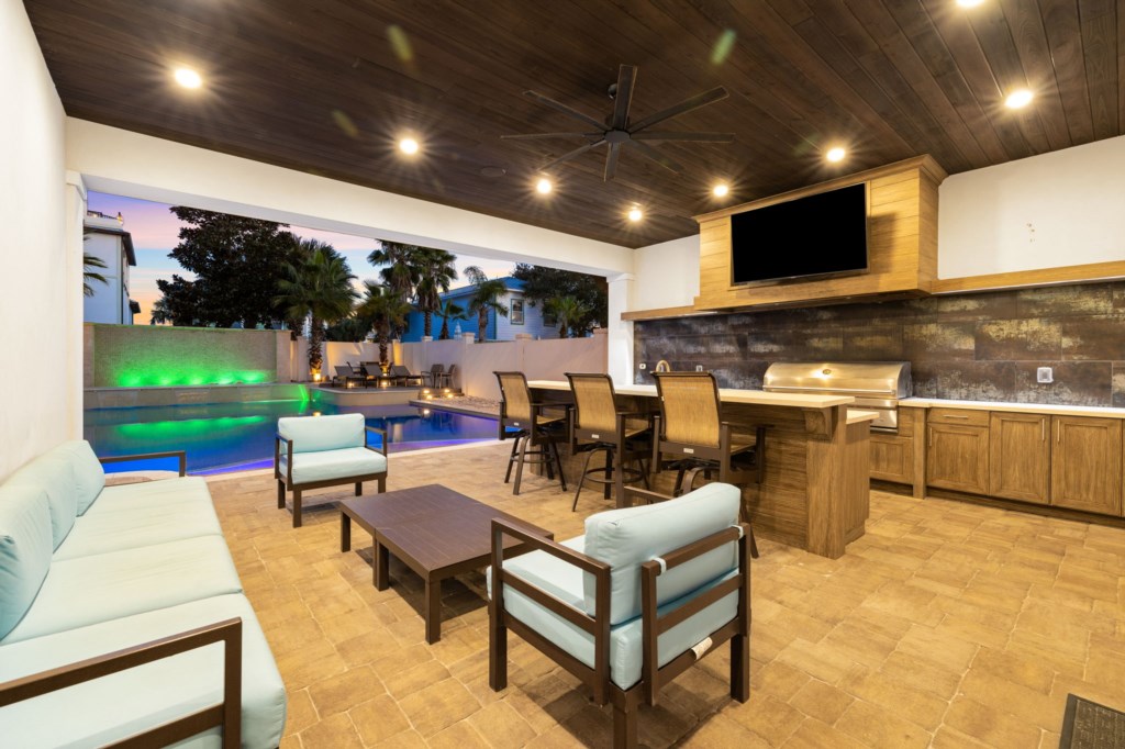 Outdoor Kitchen and Lounge Area